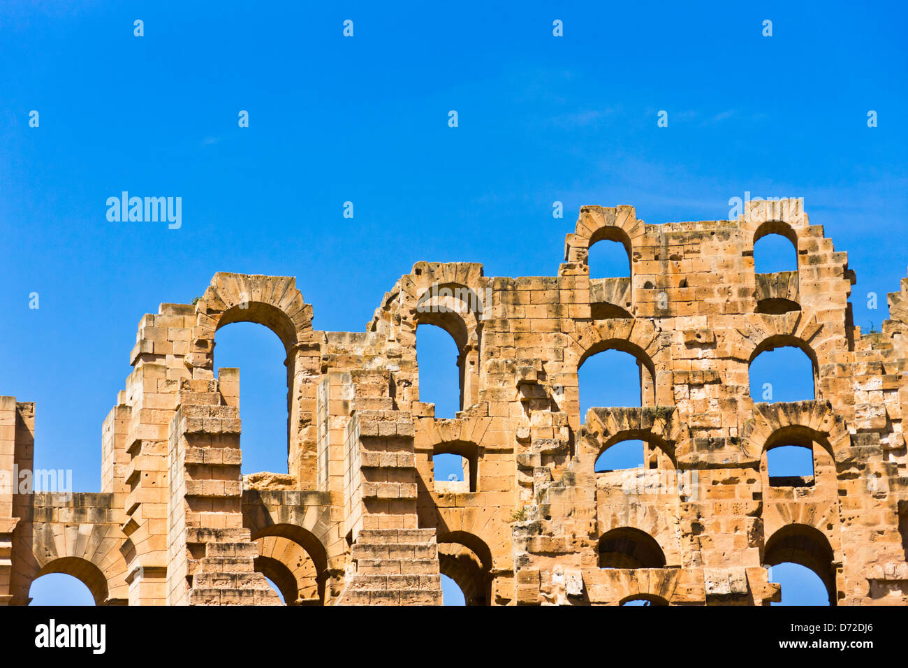 Römische Amphitheater, die drittgrößte in der Welt, UNESCO-Weltkulturerbe, El Jem, Tunesien Stockfoto
