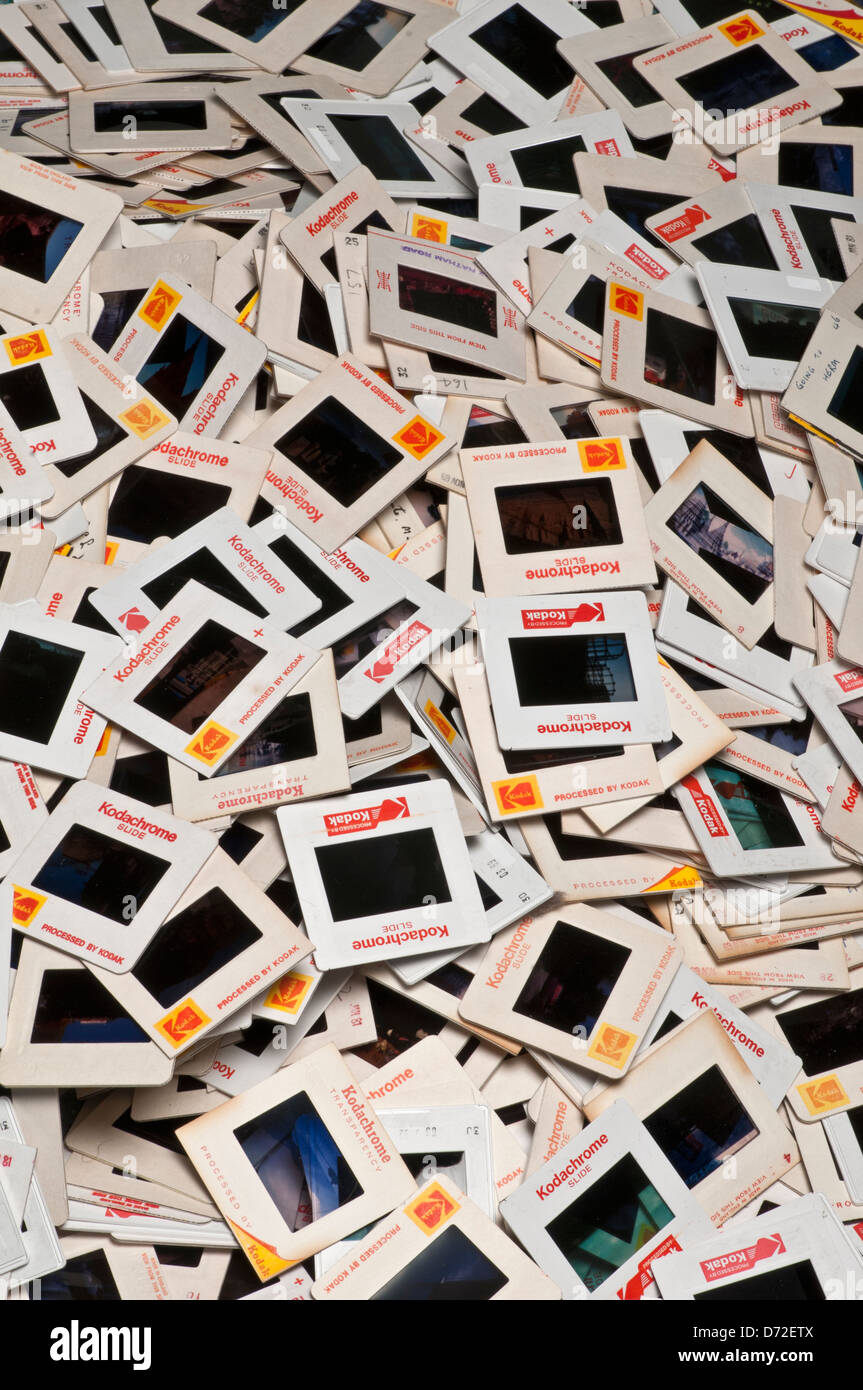 Masse der alten 35mm Kodachrome Dias Stockfoto