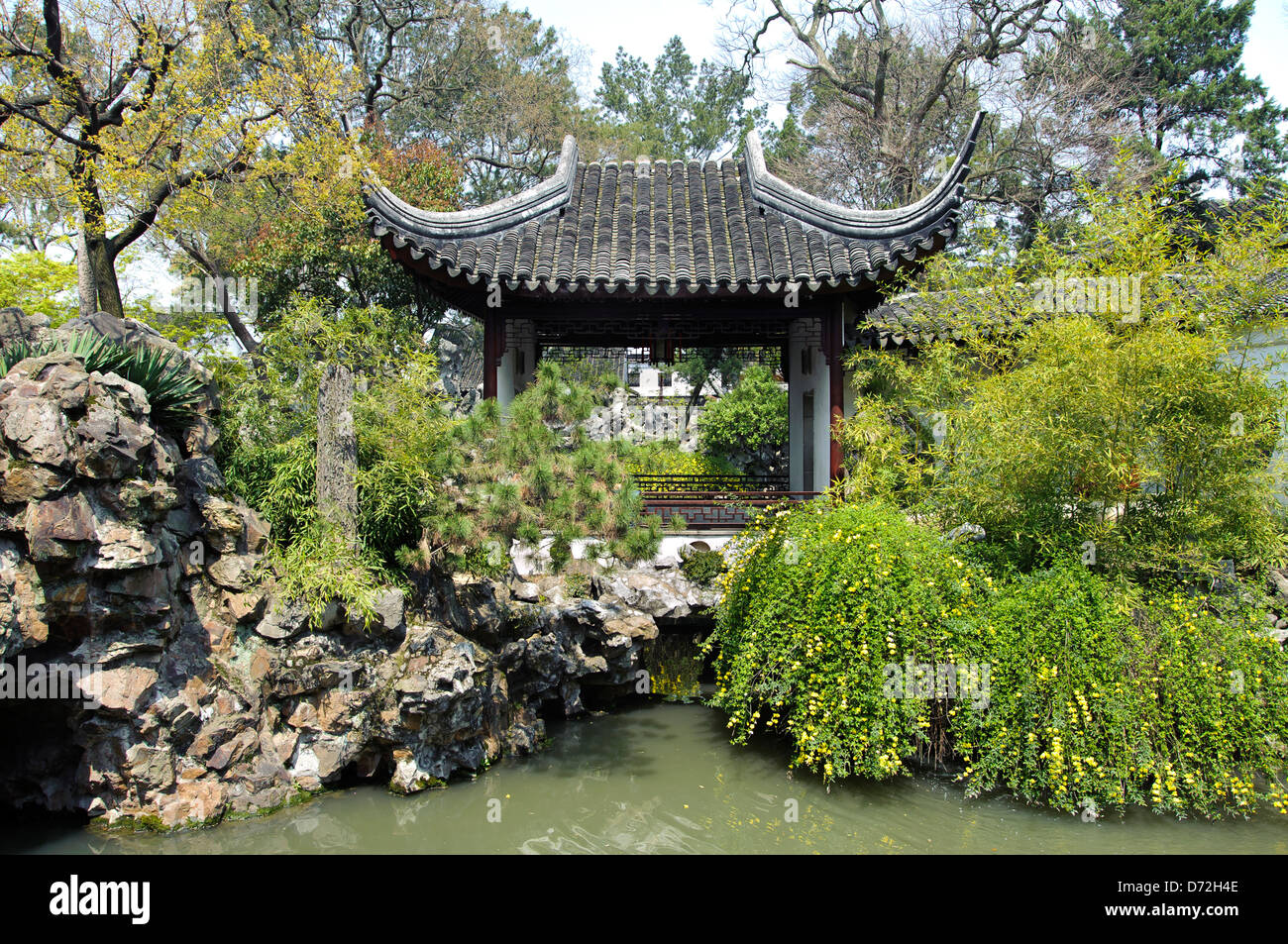 Pavillon auf der Lion Grove Garden, Suzhou, China Stockfoto