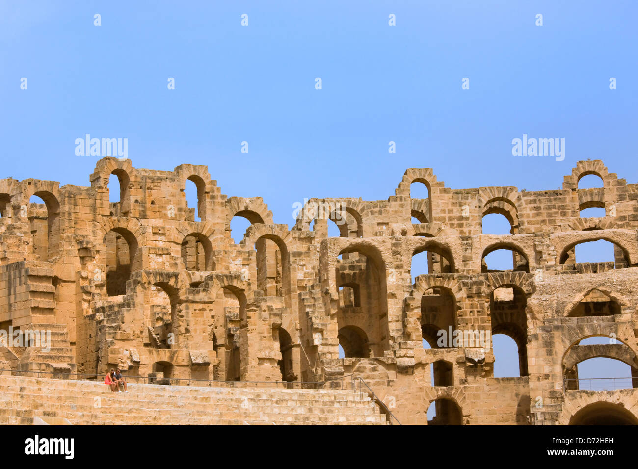 Römische Amphitheater, die drittgrößte in der Welt, El Jem, Tunesien Stockfoto