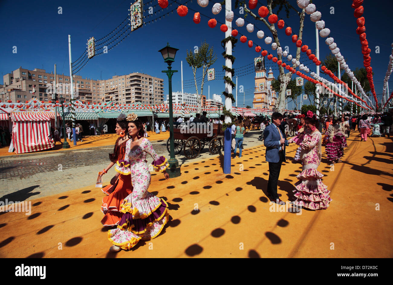 Feria de Abril, Sevilla, Spanien. Stockfoto