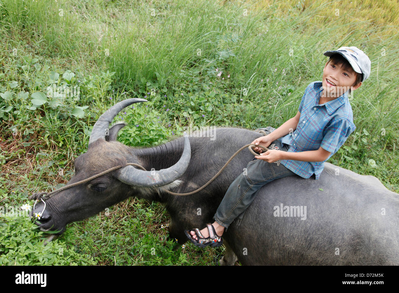 Hue, Vietnam, Portrait eines jungen Stockfoto