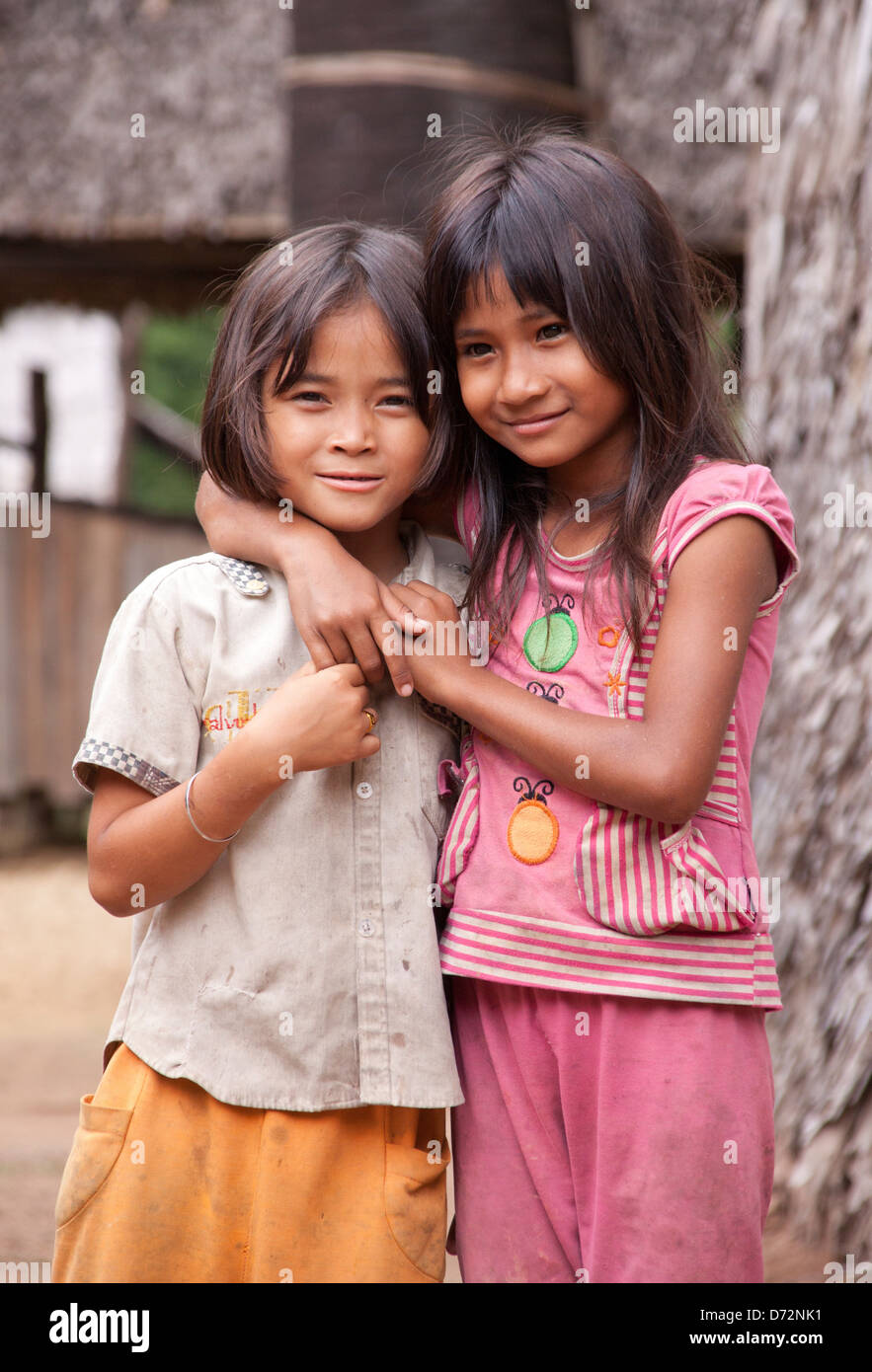 Kampong Cham, Kambodscha, Porträt von Kindern Stockfoto