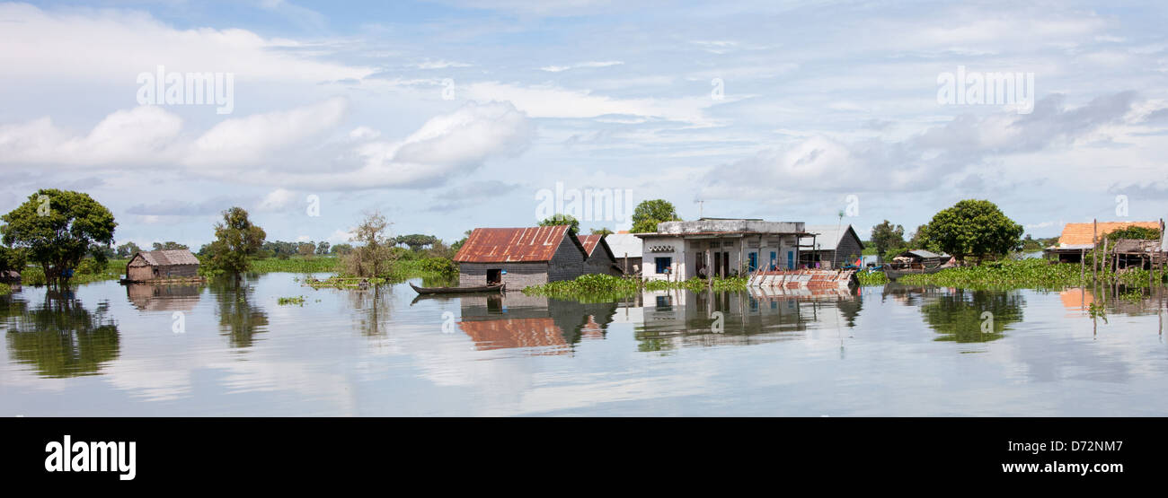 Phnom Penh, Kambodscha, überflutete Tonle Sap über Stockfoto