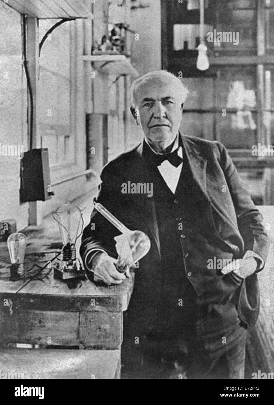 Thomas Edison Alva Erfinder Glühbirne Kamera Phonographen Stockfoto