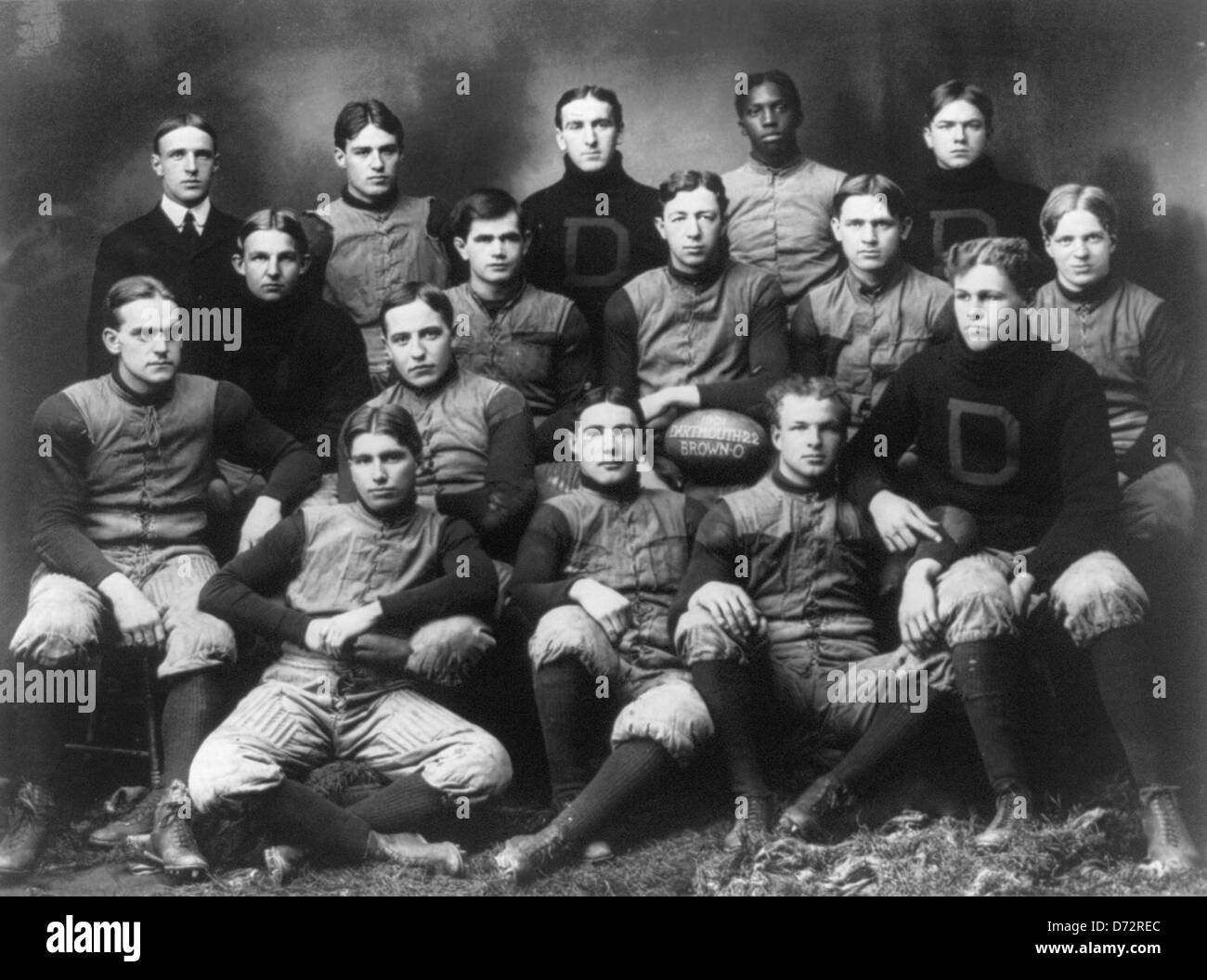 Dartmouth Fußball team, 1901 African American Spieler in der hinteren Reihe Stockfoto