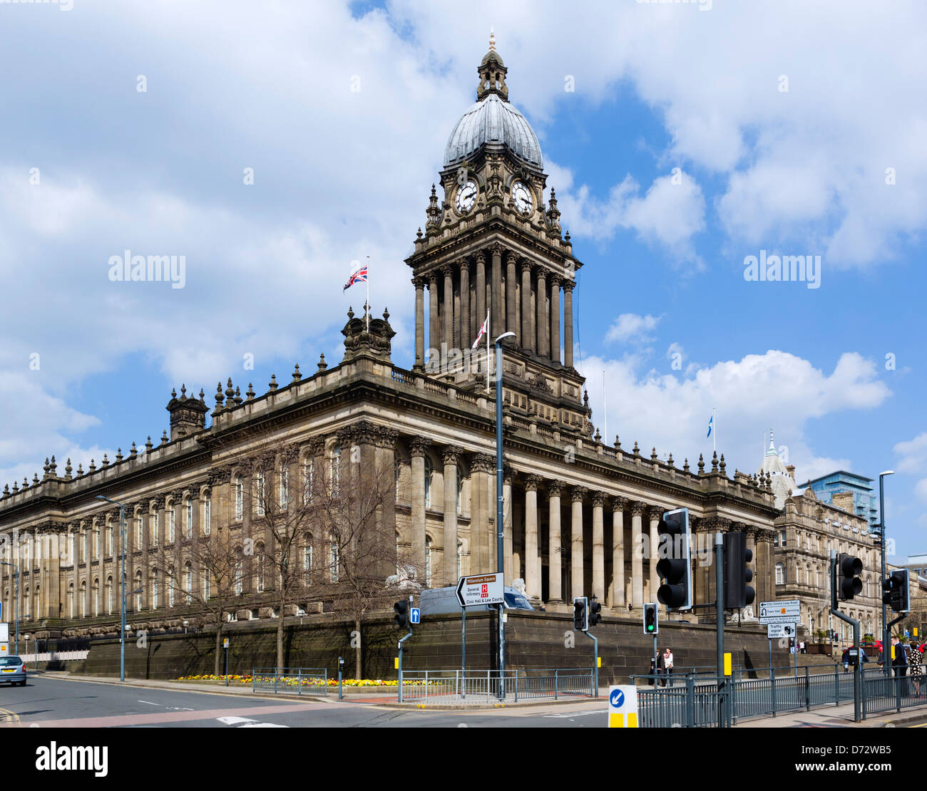 Leeds Town Hall, Headrow, Leeds, West Yorkshire, Großbritannien Stockfoto