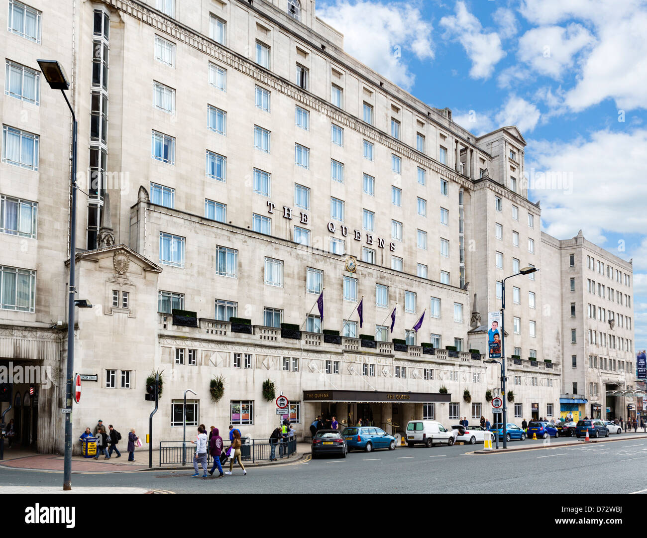 Die historischen Art-Deco-Queens Hotel, Stadtplatz, Leeds, West Yorkshire, Großbritannien Stockfoto