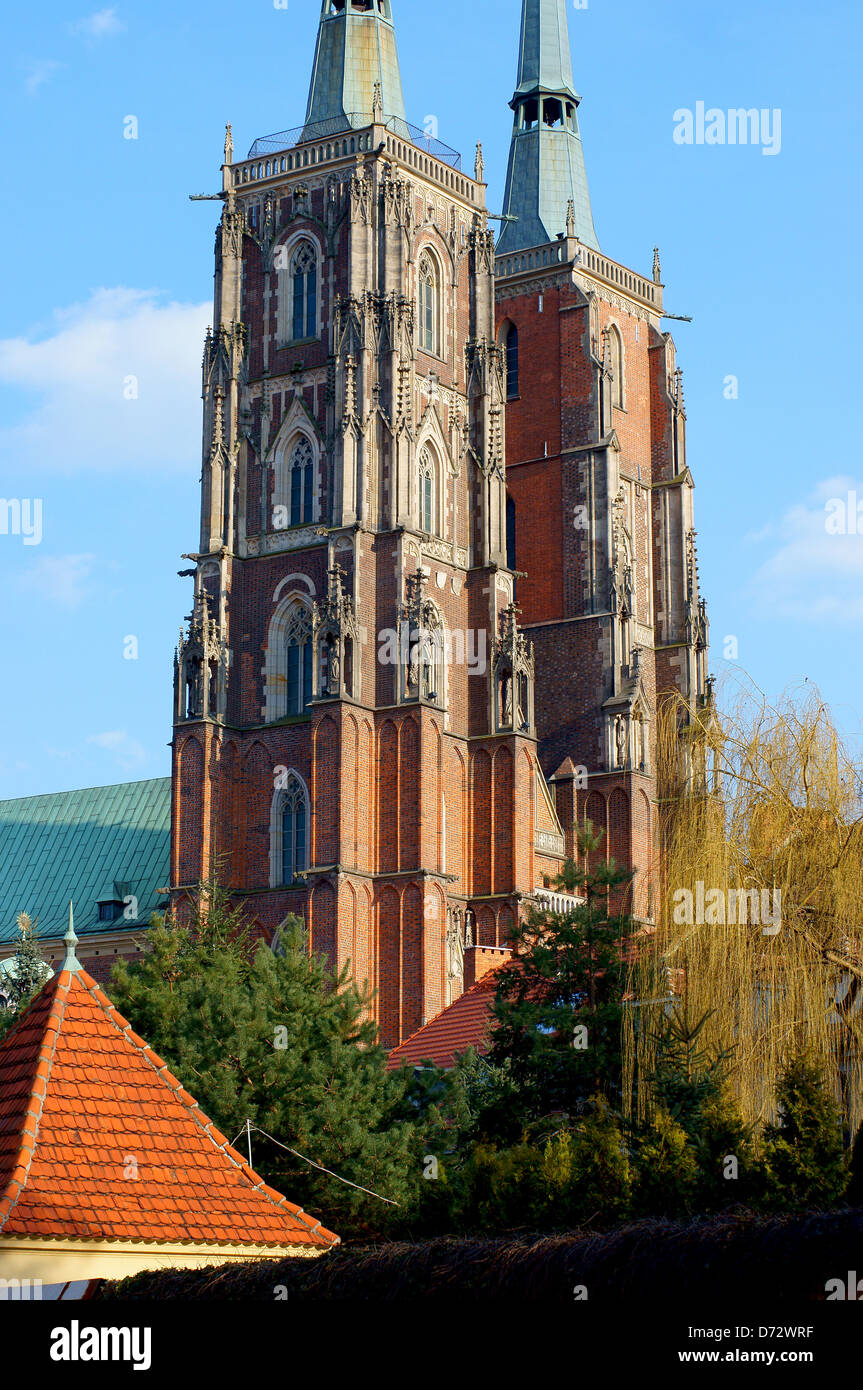 Gotische Kathedrale Saint John Wroclaw Stockfoto