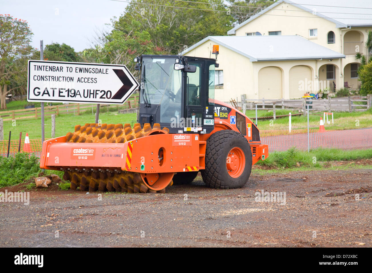 Baumaschinen auf dem pacific Highway-Projekt an der Ostküste Australiens Stockfoto