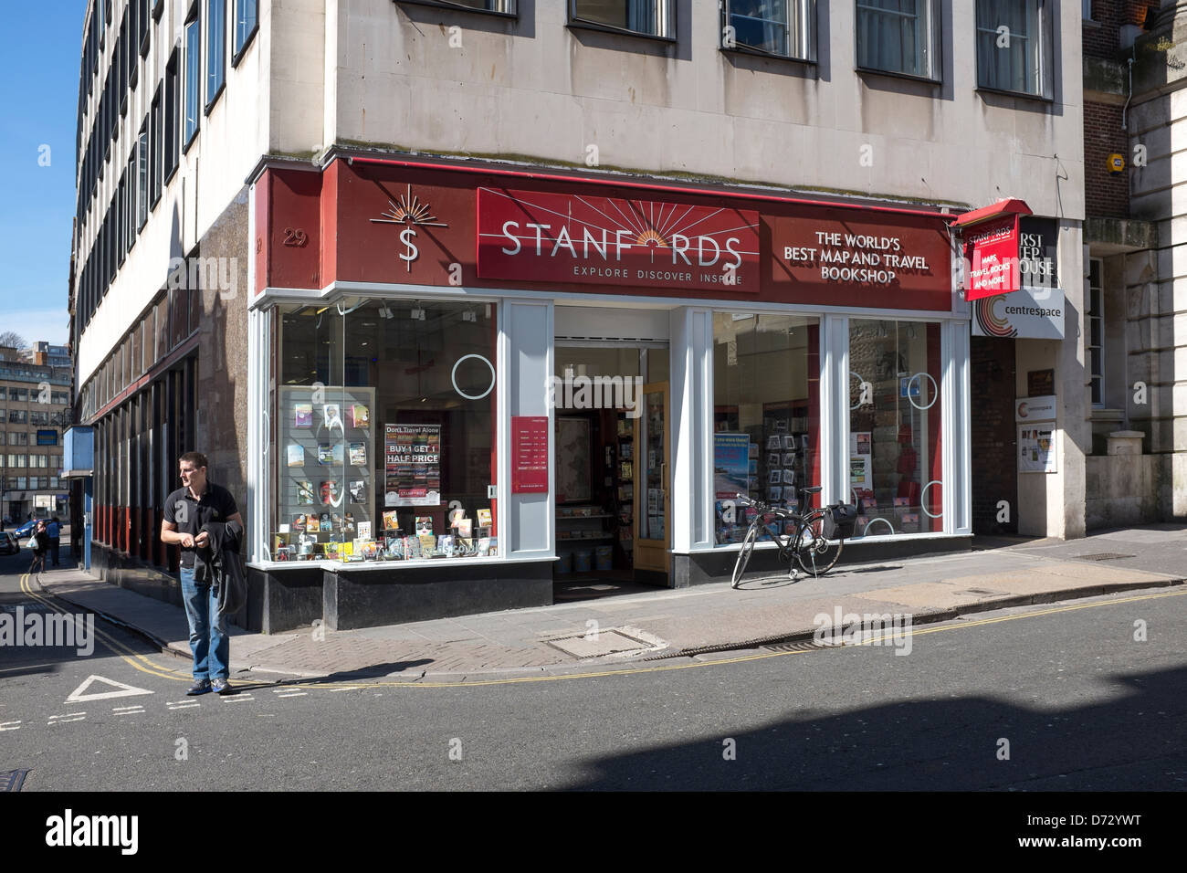 Stanfords Karte und Buch-Shop-Bristol Stockfoto