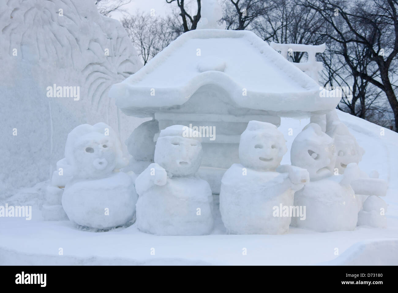 Schnee-Skulpturen, Sapporo Snow Festival Sapporo, Hokkaido, Japan Stockfoto