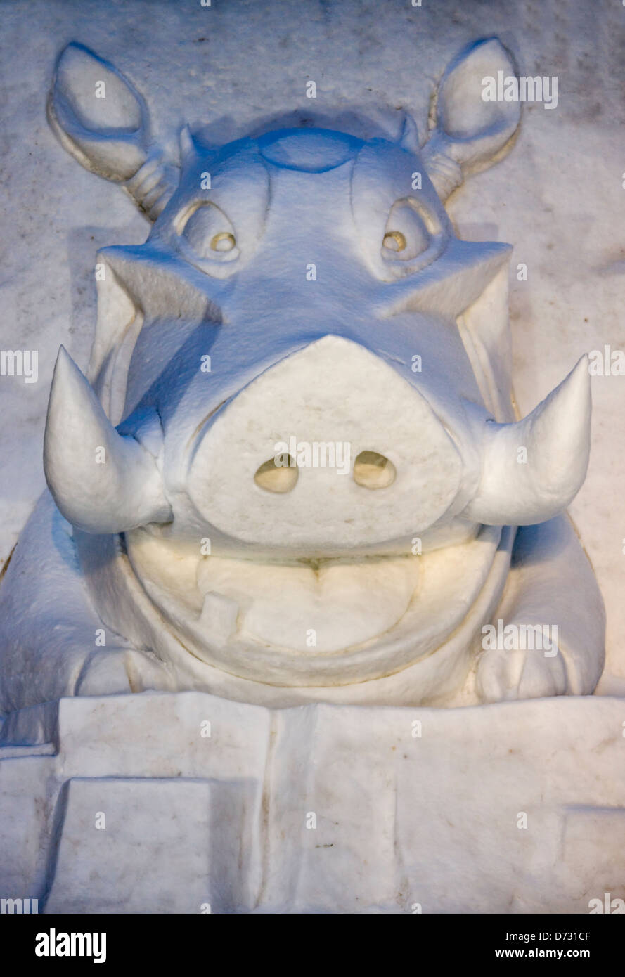 Schnee-Skulptur, Sapporo Snow Festival, Sapporo, Hokkaido, Japan Stockfoto