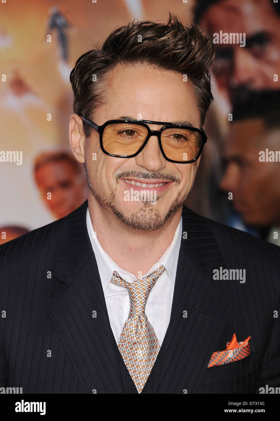BOBERT DOWNEY Jr. U.S. Filmschauspieler bei LA Premiere von Iron Man 3 im April 2013. Foto Jeffrey Mayer Stockfoto