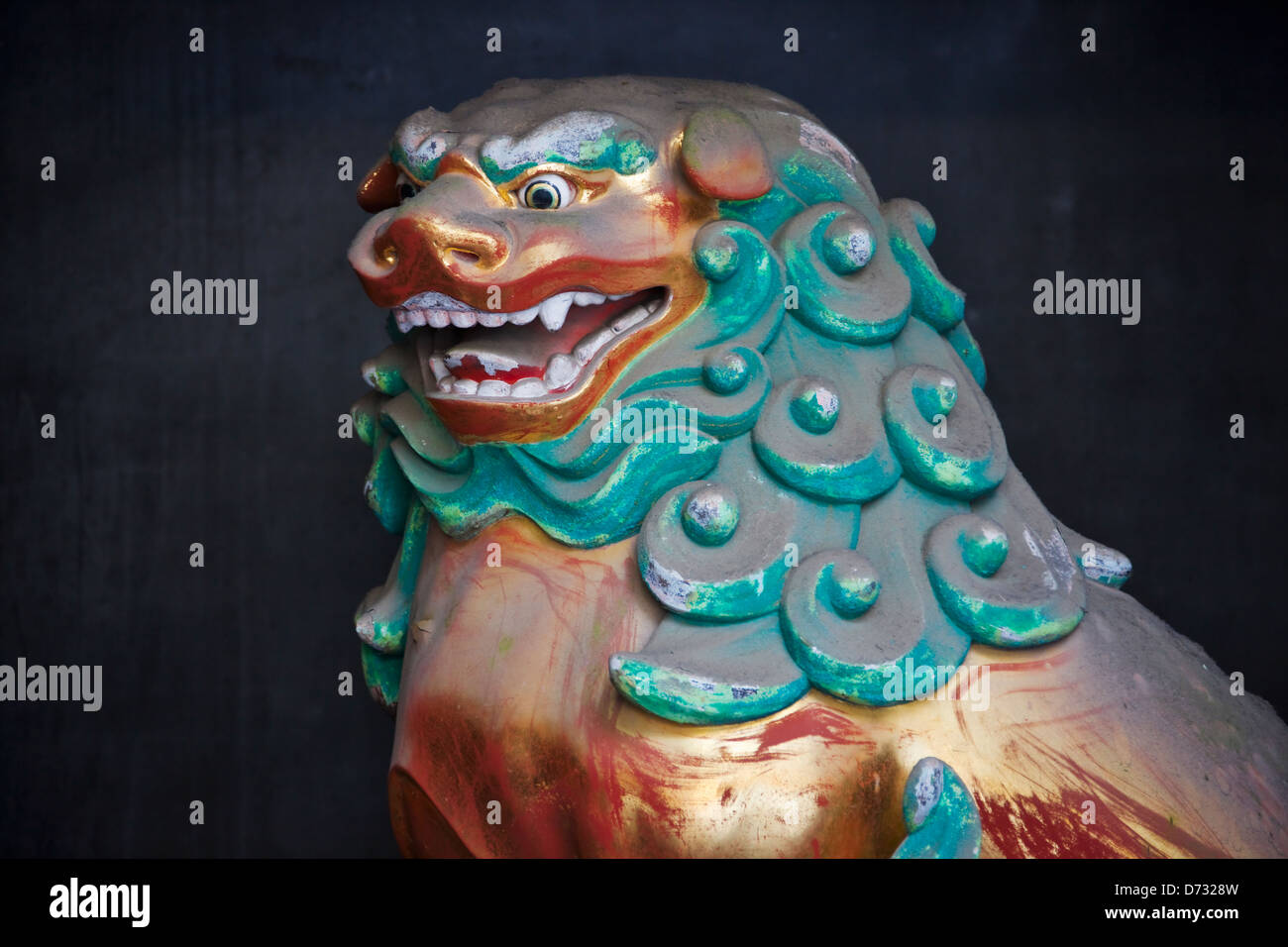 Löwenstatue, Geschichtliches, Nikko, Tochigi Präfektur, Japan, UNESCO-Weltkulturerbe Stockfoto