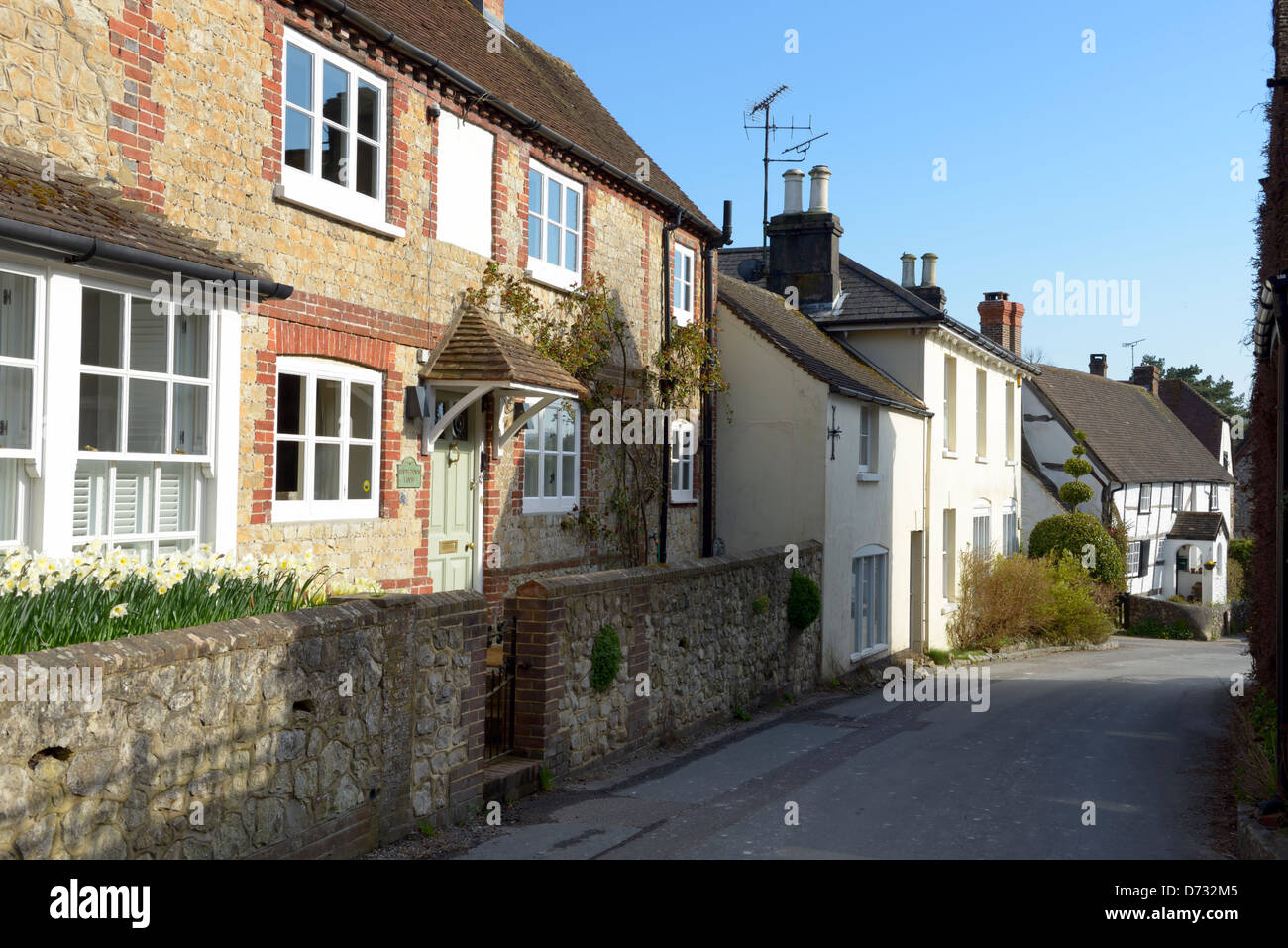 Dorfstraße in Amberley, West Sussex, Großbritannien Stockfoto
