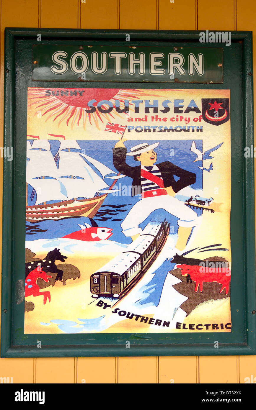 Ein Vintage Werbeplakat für Southern Railway Stockfoto