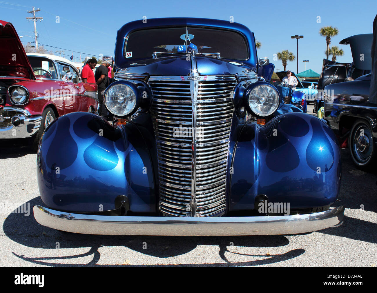 Ein Vintage und renovierten classic Chevrolet. Zeigen Sie auf dem Display auf der Flucht, um die Sonne Auto in Myrtle Beach, SC, März 2013 Stockfoto