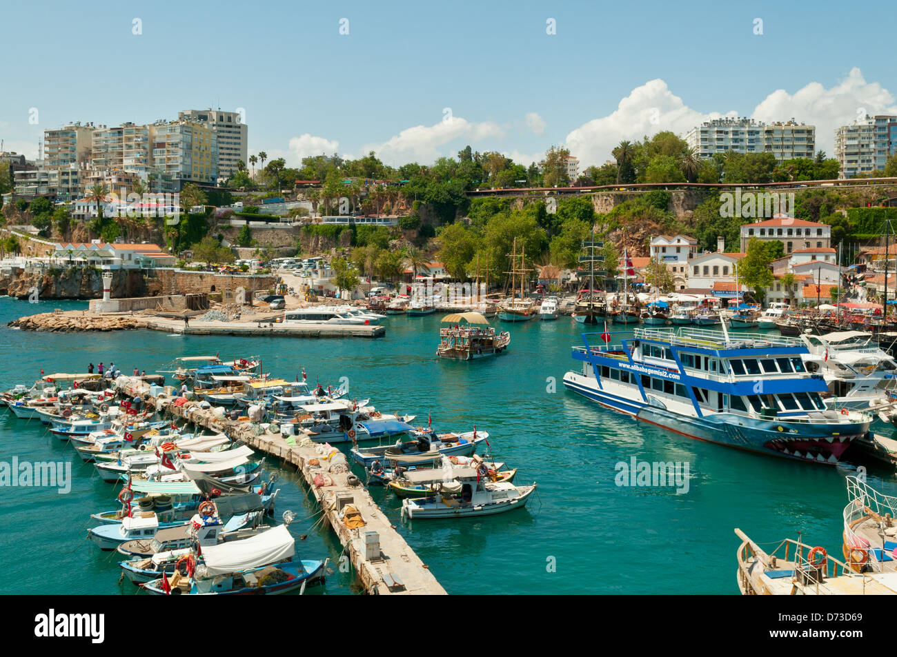 Marina und der alte Hafen von Antalya, Mittelmeer, Türkei Stockfoto