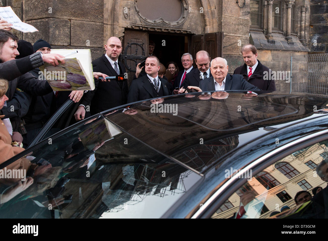 Leipzig, Deutschland, Mikhail Gorbachev, ehemaliger Präsident der UdSSR und der Friedens-Nobelpreis Stockfoto