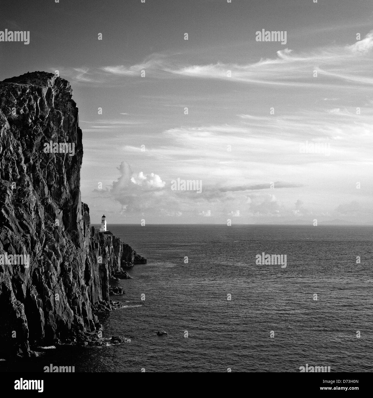 Landschaftlich Point, Schottland, mit Blick auf den Leuchtturm von landschaftlich Punkt auf der Isle Of Skye Stockfoto