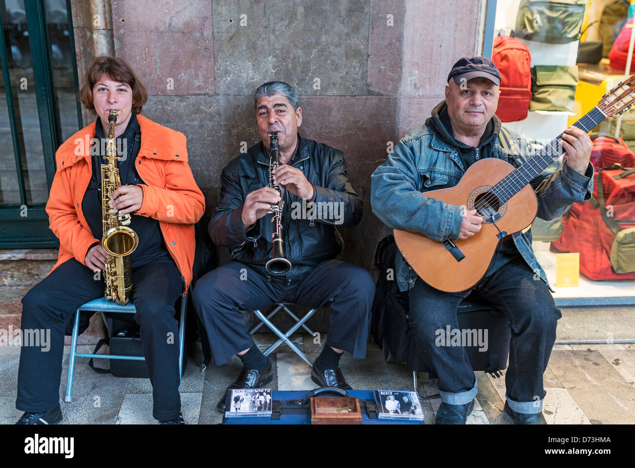 Straßenmusikanten in Palma Mallorca Stockfoto