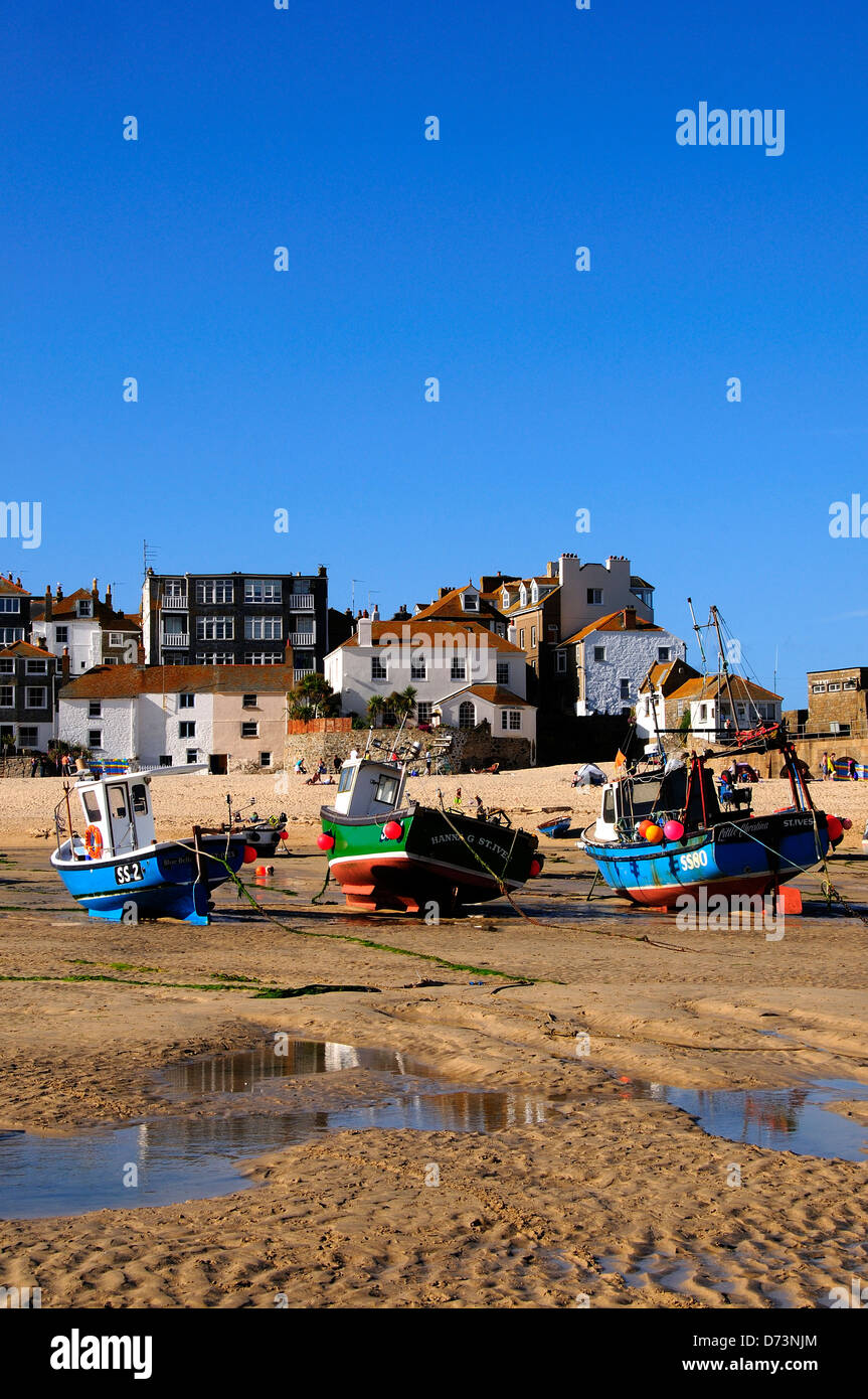 Eine Ansicht von St.Ives Cornwall mit der Flut Stockfoto