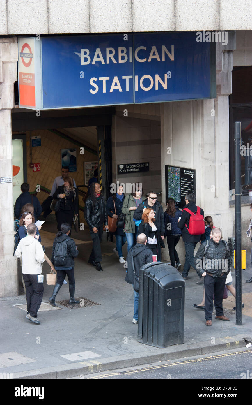 U-Bahn-Station Barbican London Stockfoto