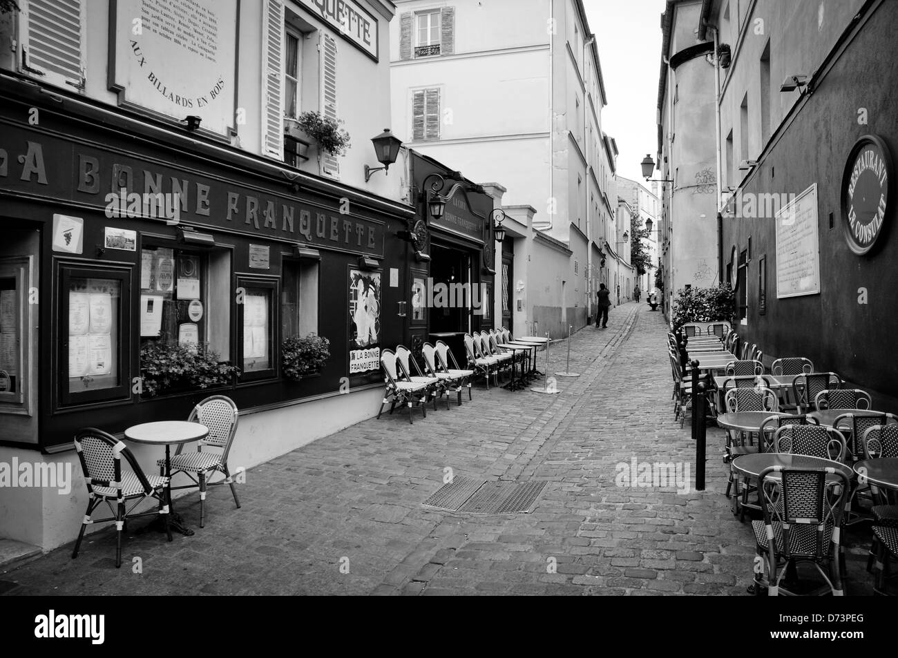 Straßencafé in Montmartre, Paris Stockfoto