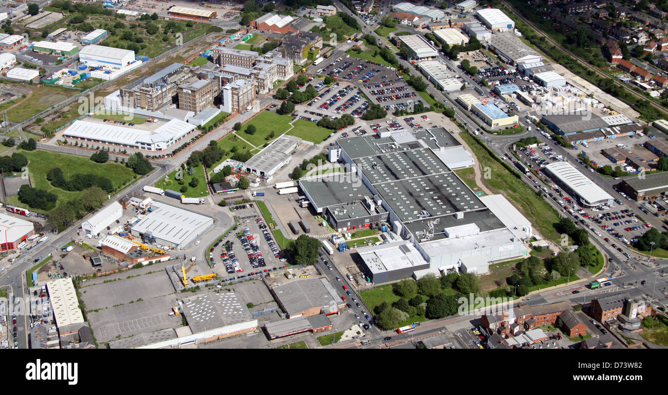 Luftaufnahme der Reckitt Benckiser-Fabrik in Hull, East Yorkshire Stockfoto