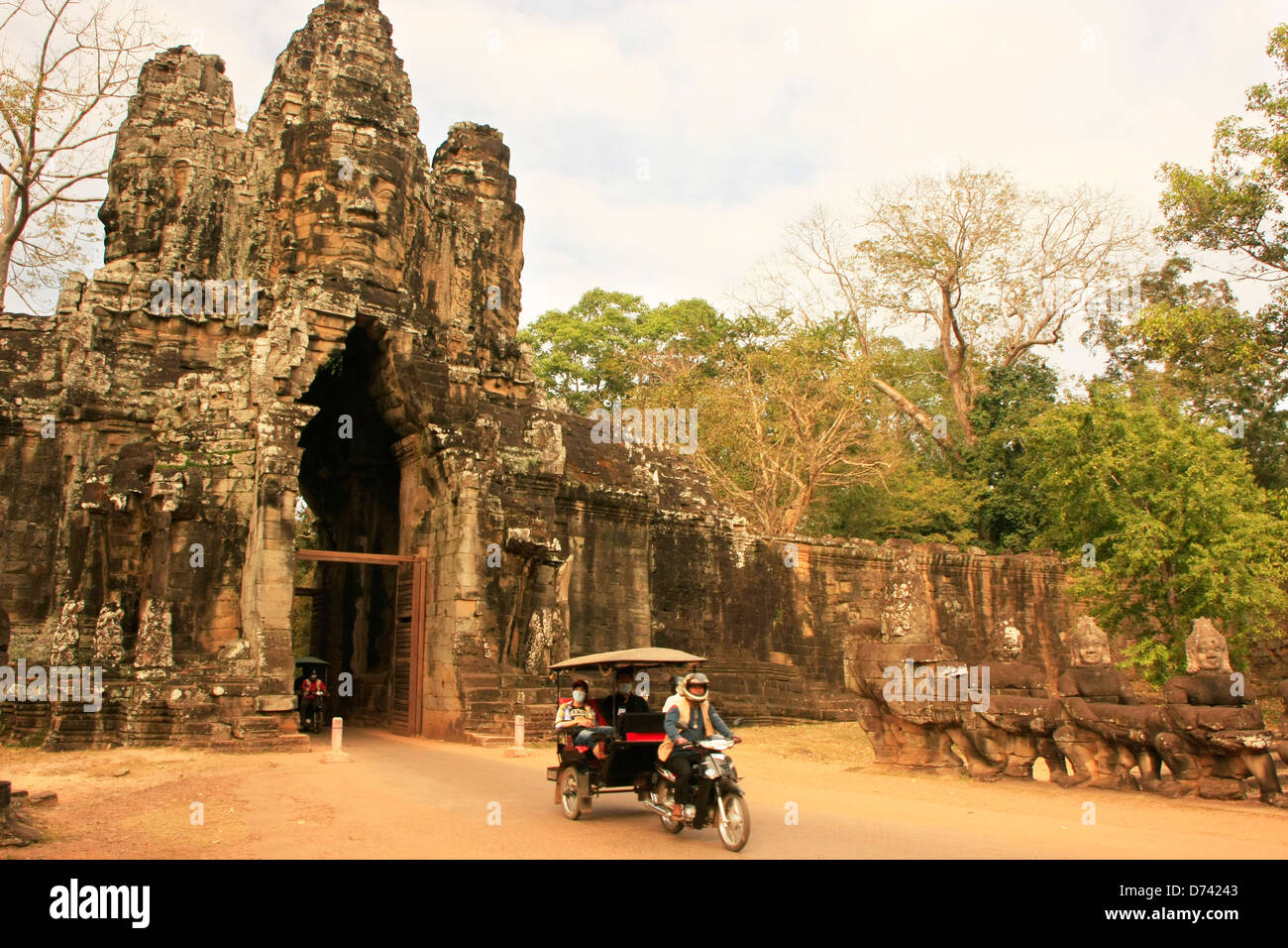 Südtor von Angkor Thom, Angkor Gebiet, Siem Reap, Kambodscha Stockfoto