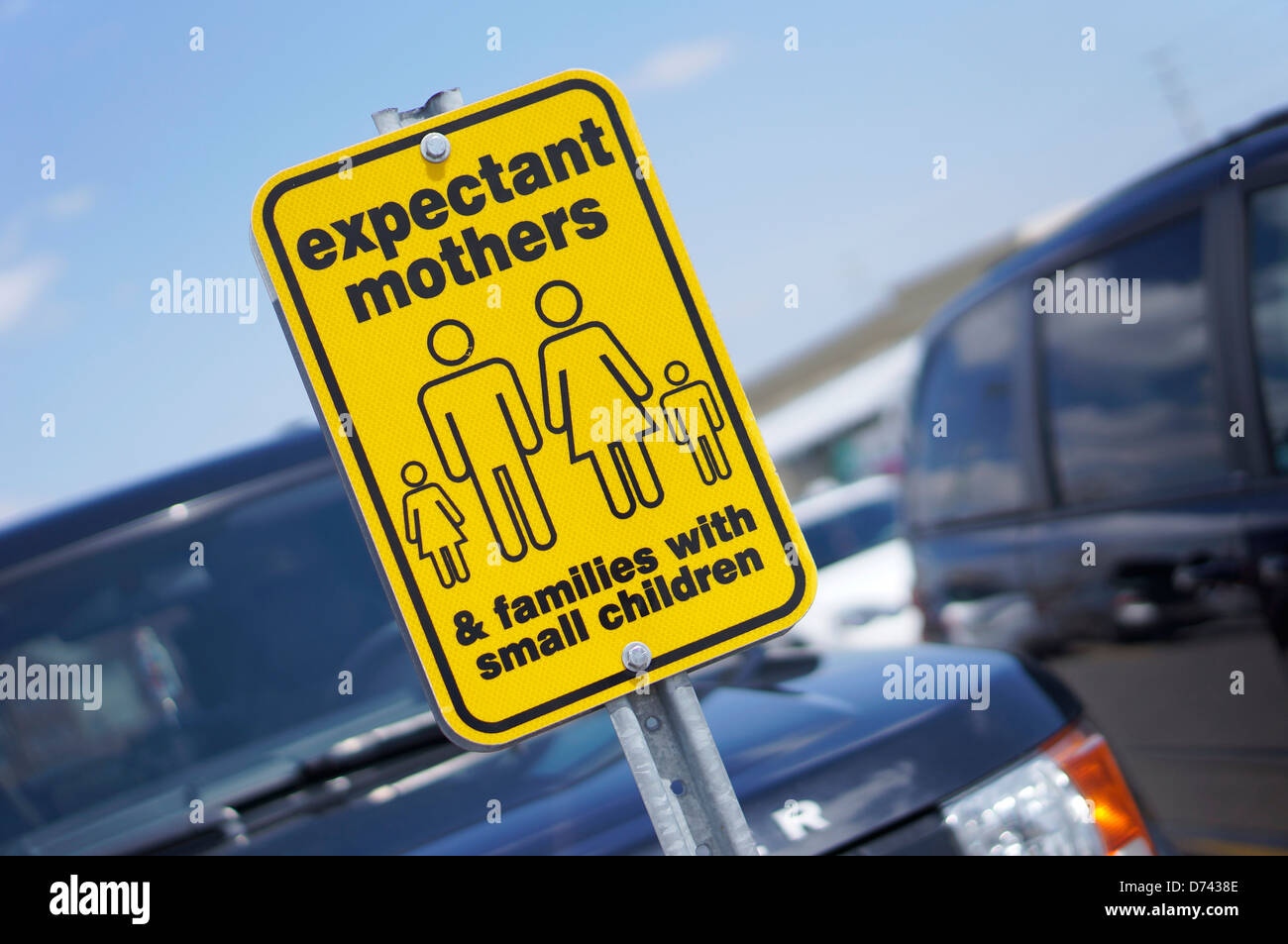 Parkplatz Schild, Schwangere werdende Mütter erwartet Stockfoto