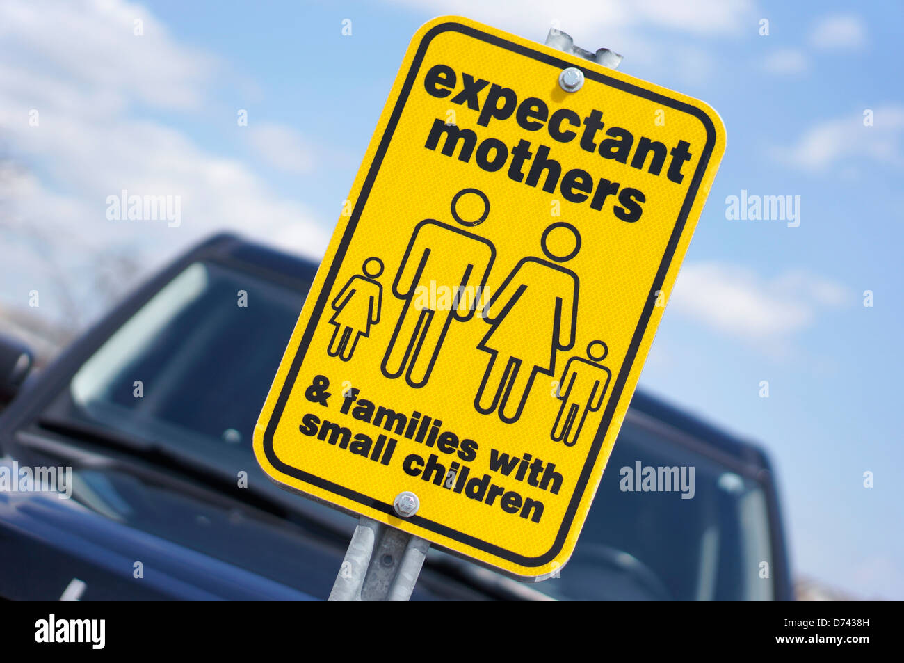 Parkplatz Schild, Schwangere werdende Mütter erwartet Stockfoto