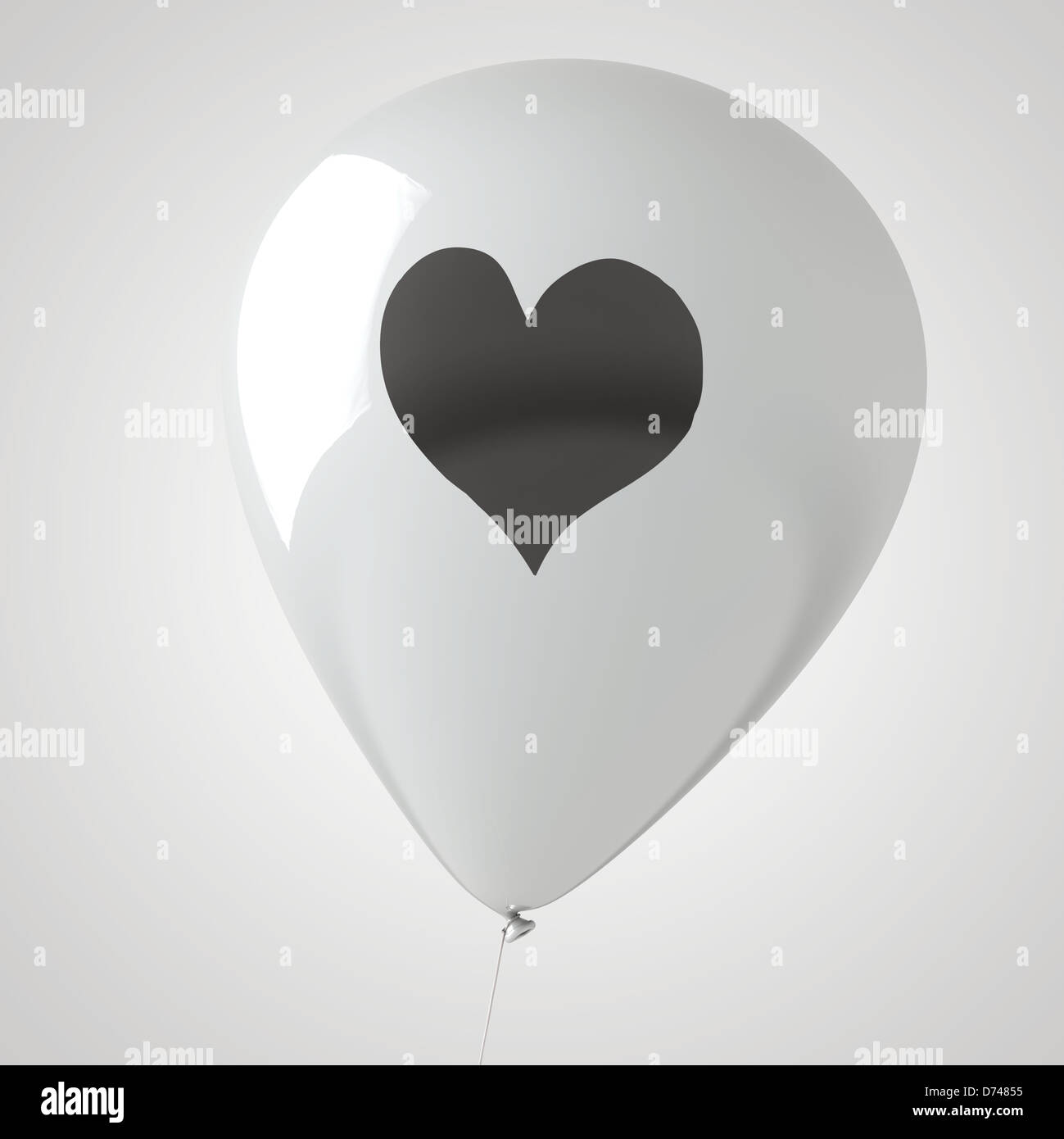 Ballon mit Herz Druck Stockfoto