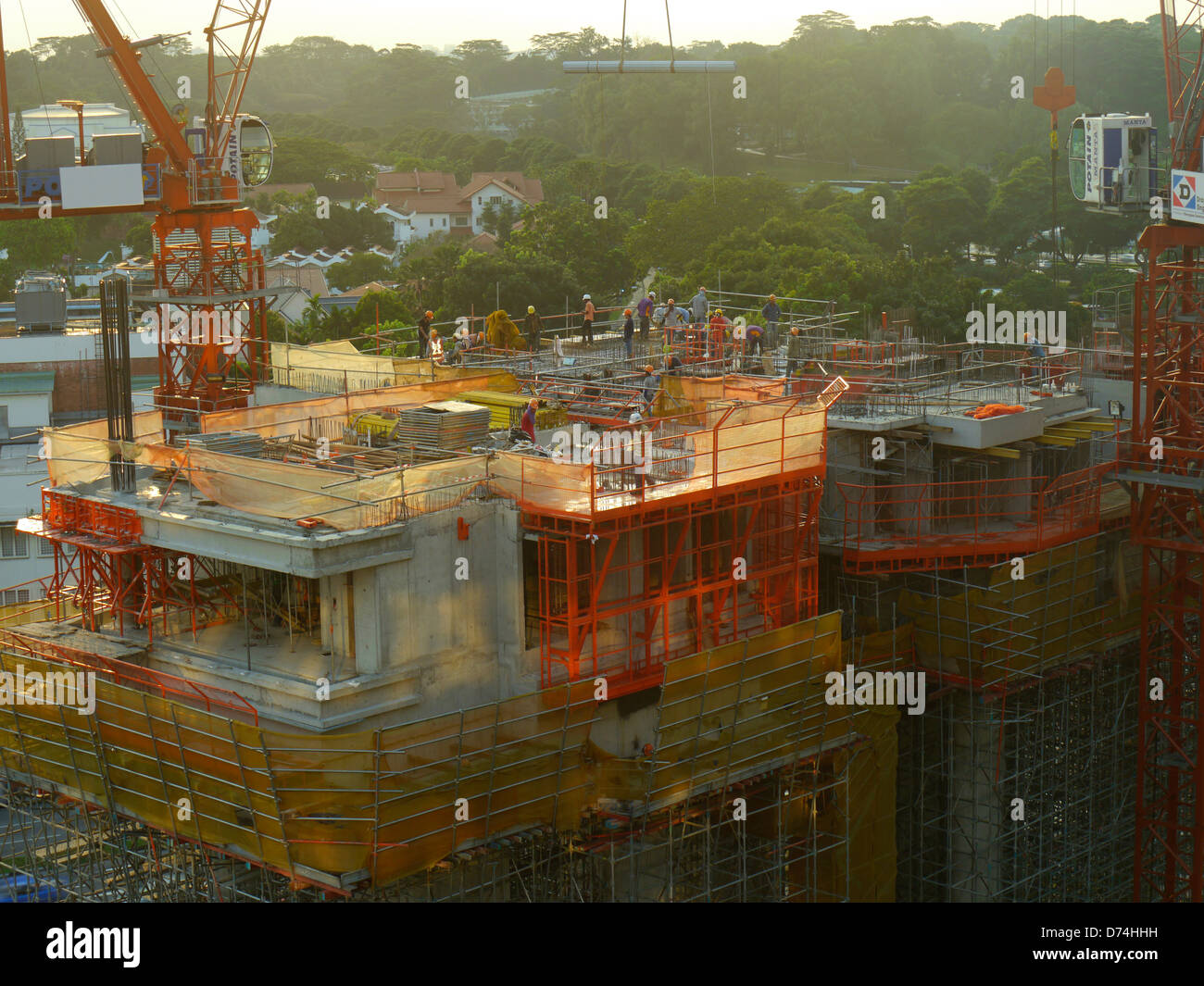 Bau von Hochhaus Unterkunft in Singapur, Asien Stockfoto
