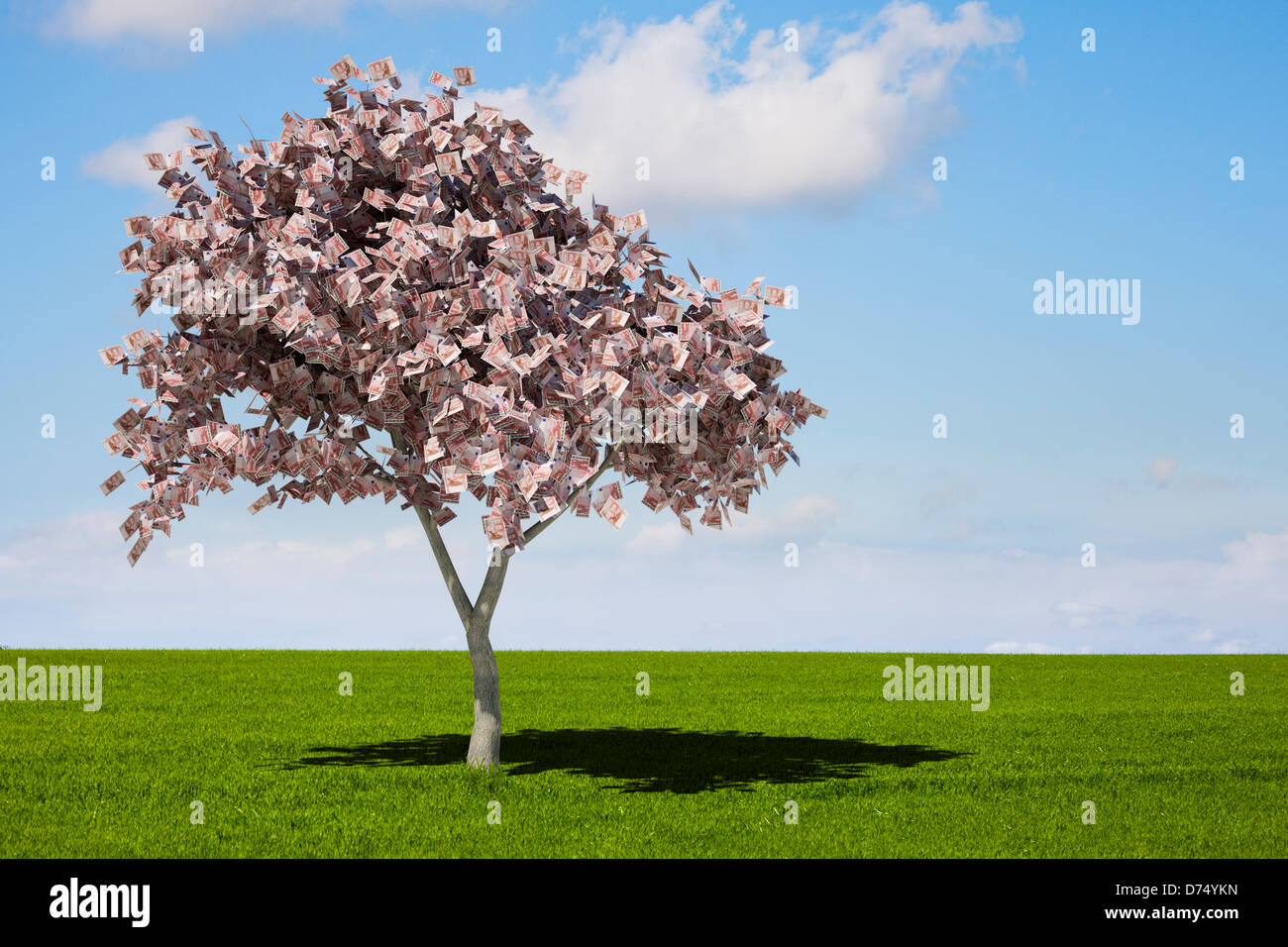 Euro-Geldbaum - europäisches Wirtschaftskonzept Stockfoto