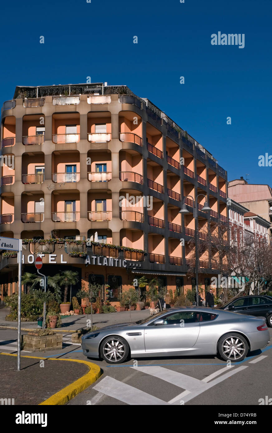 Hotel Atlantic, Arona, Lago Maggiore, Piemont, Italien Stockfoto