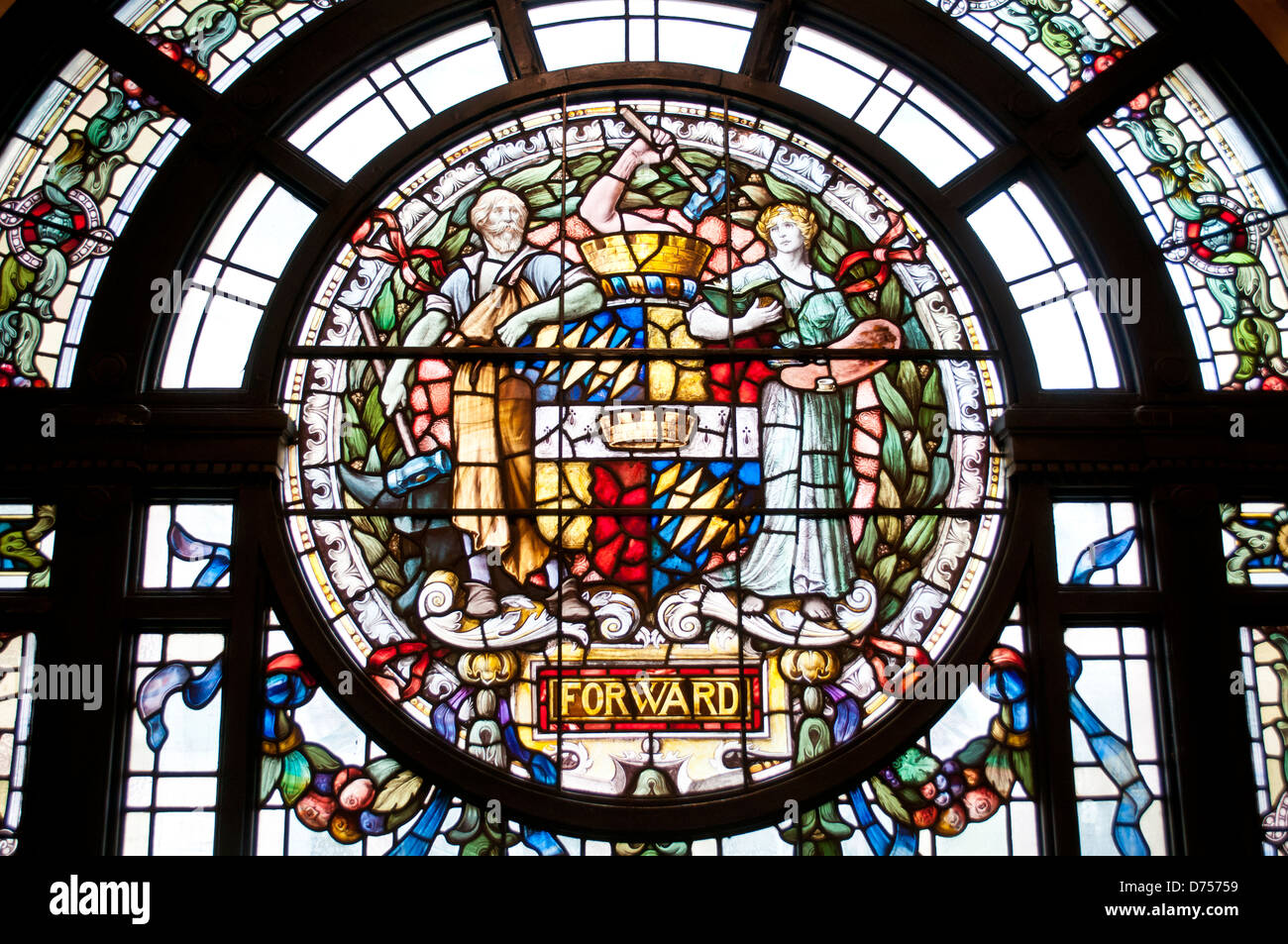 Glasfenster, Birmingham Museum and Art Gallery, Birmingham, UK Stockfoto