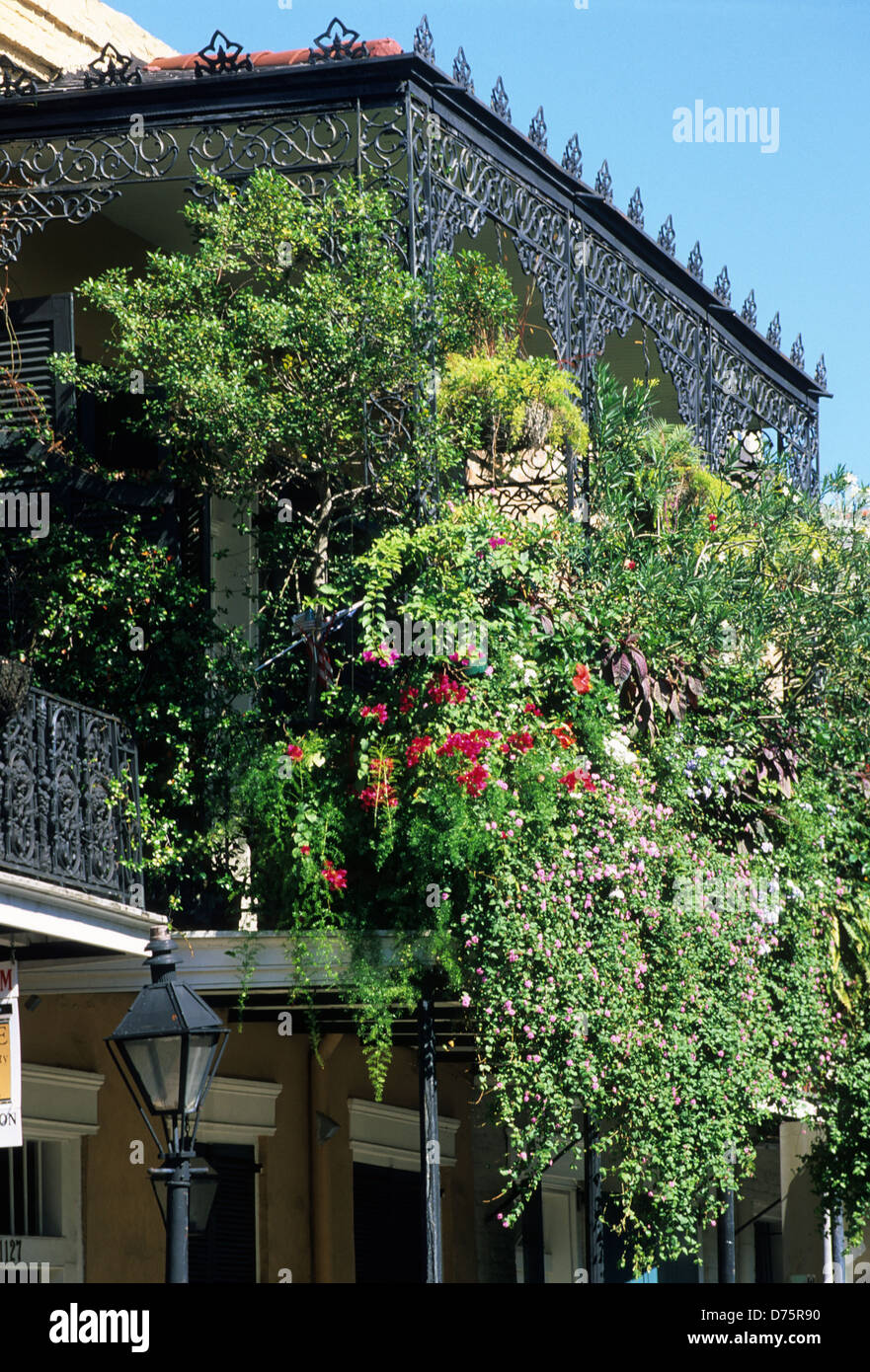 Elk283-2020v-Louisiana, New Orleans, French Quarter, Vieux Carre, Balkone Stockfoto