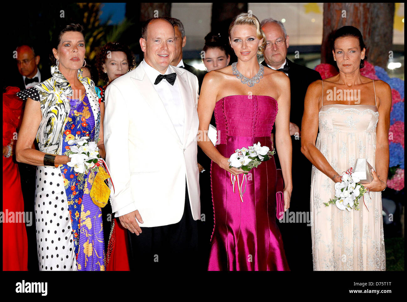 Caroline, Prinzessin von Hannover, Prinz von Monaco, Prinzessin Charlene von Monaco und Prinzessin Stephanie von Monaco, Albert II. 63 Stockfoto