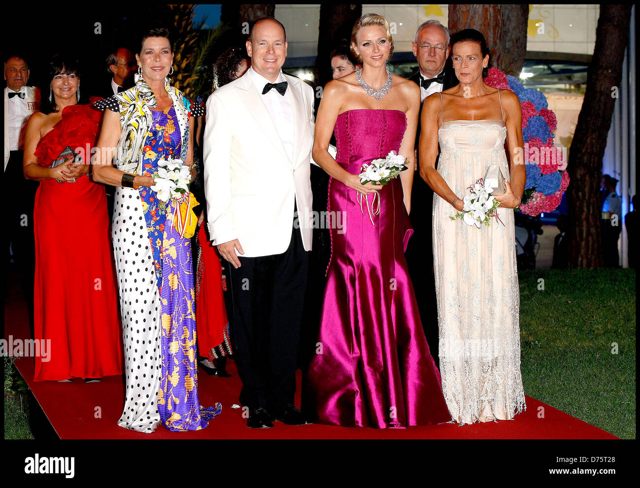 Caroline, Prinzessin von Hannover, Prinz von Monaco, Prinzessin Charlene von Monaco und Prinzessin Stephanie von Monaco, Albert II. 63 Stockfoto
