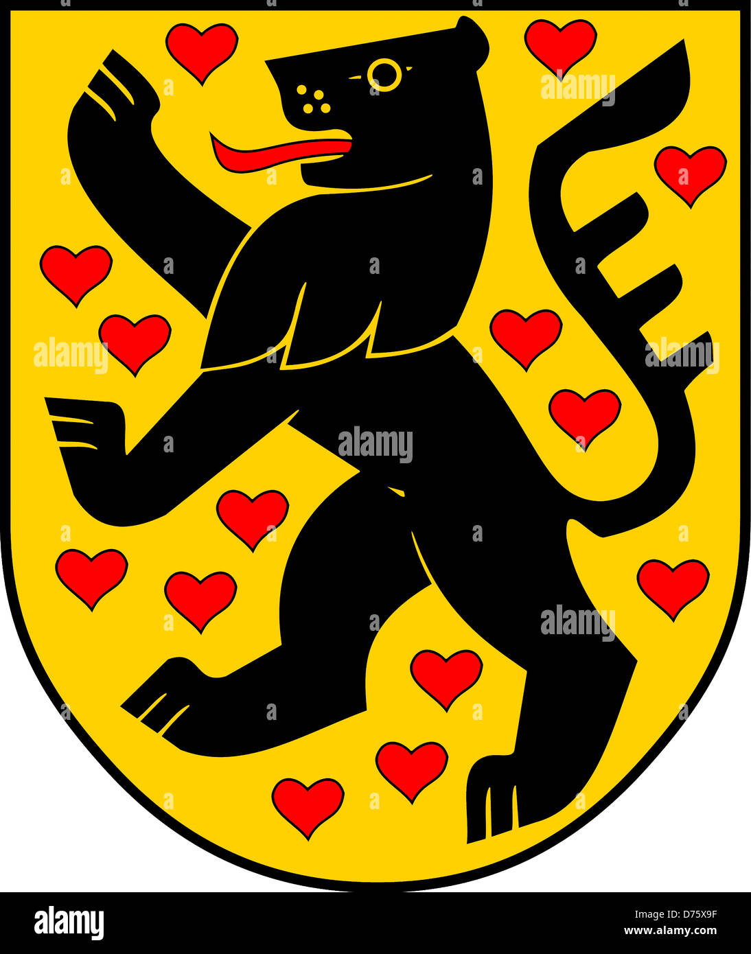 Wappen der deutschen Stadt Weimar in Thüringen. Stockfoto