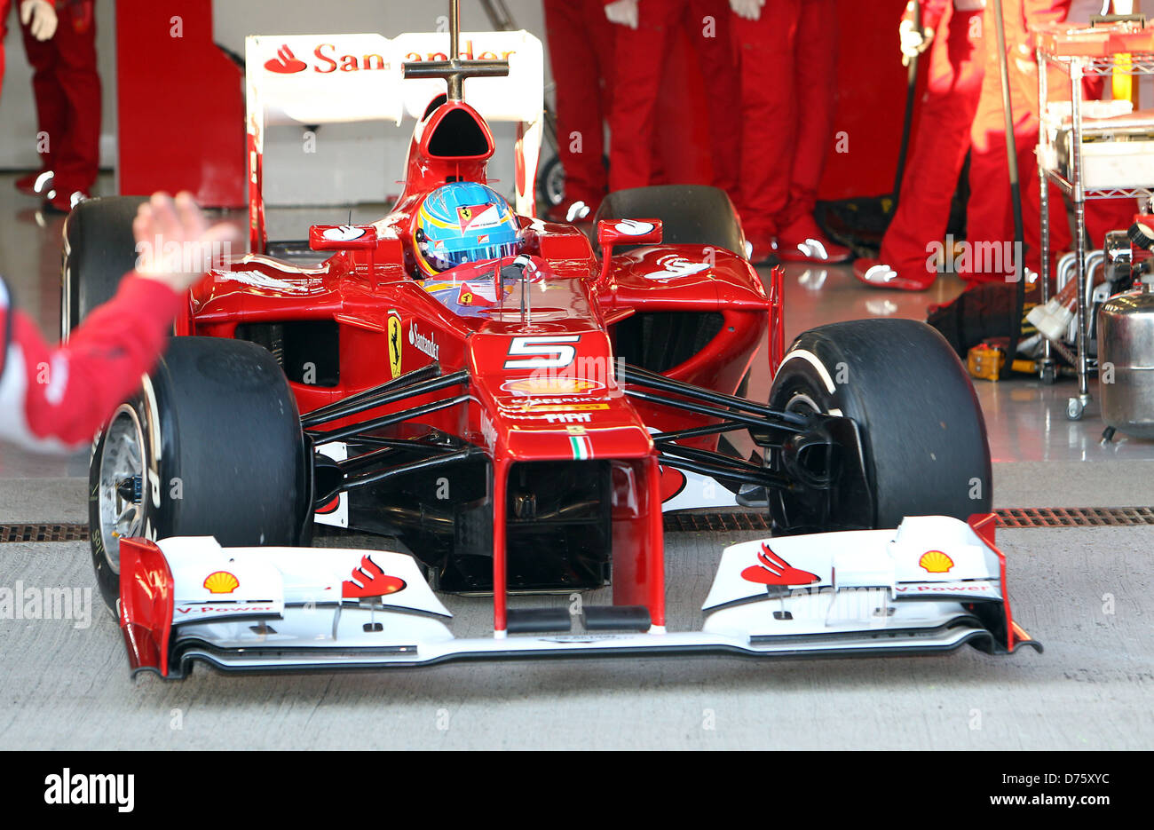 Fernando Alonso F1 - Formel1 - Strecke, die Tests in Jerez Circuito de Jerez, Spanien - 08.02.12 Stockfoto