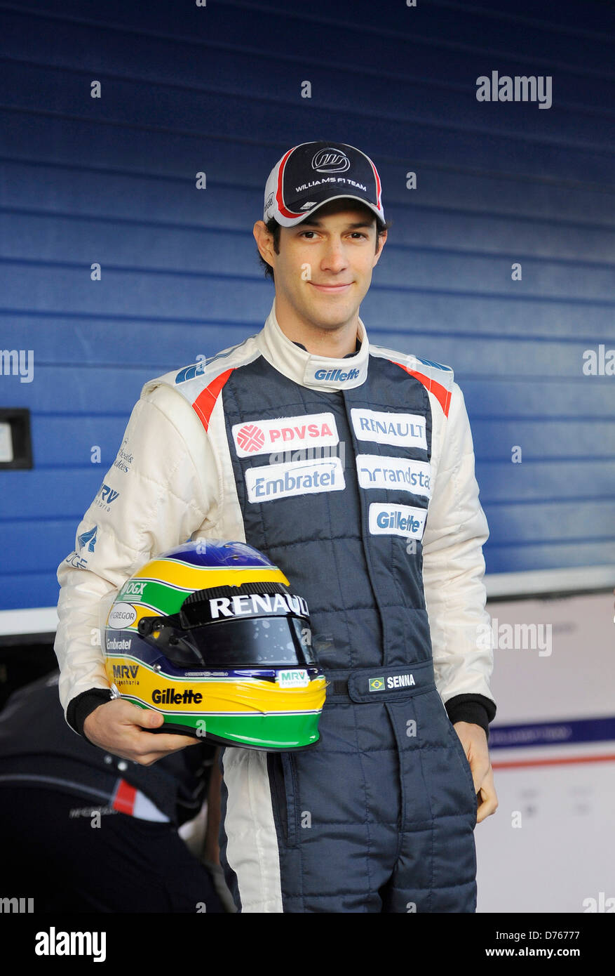 Bruno Senna F1 - Formel 1 - Williams-Renault-Team-Fahrer und Auto Williams Renault enthüllen ihre Neuwagen und Team vor Stockfoto