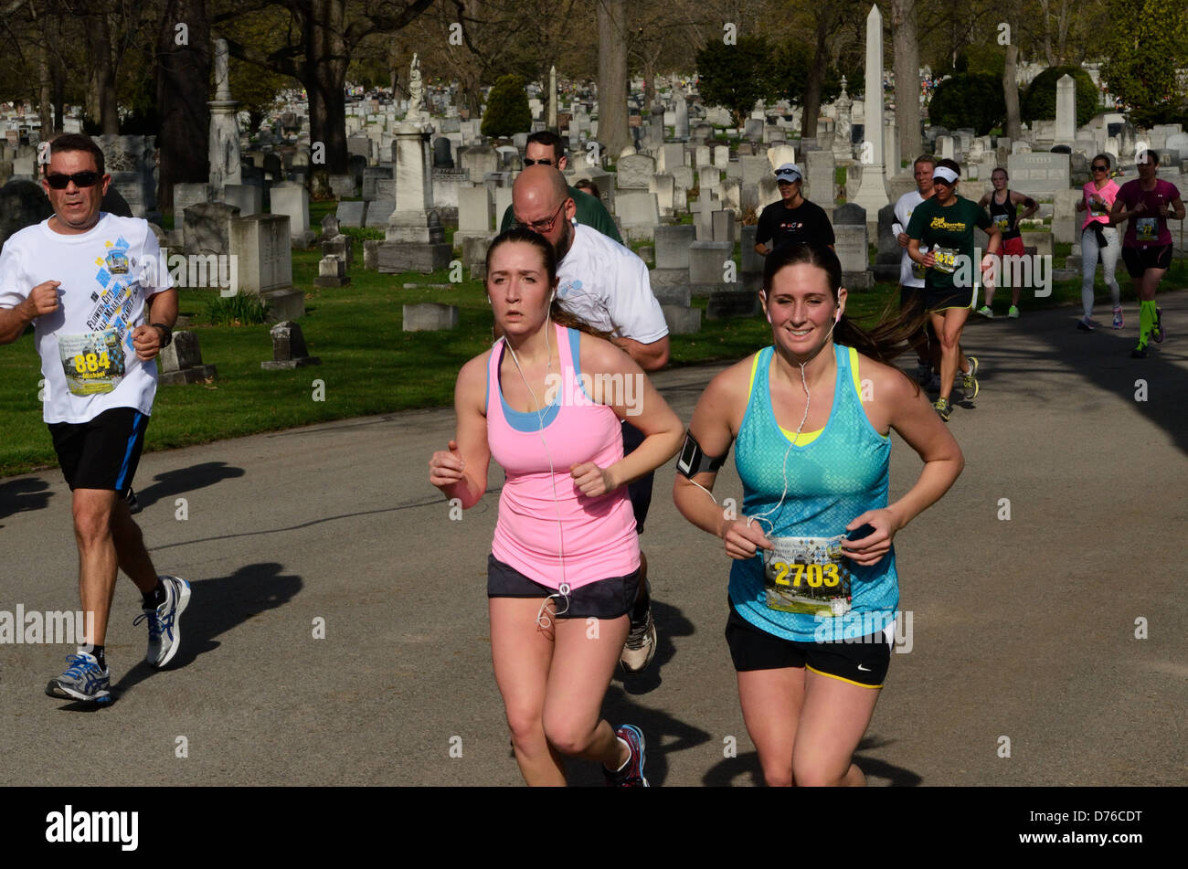 Halbmarathon-Läufer Rennen Rochester NY USA. Stockfoto