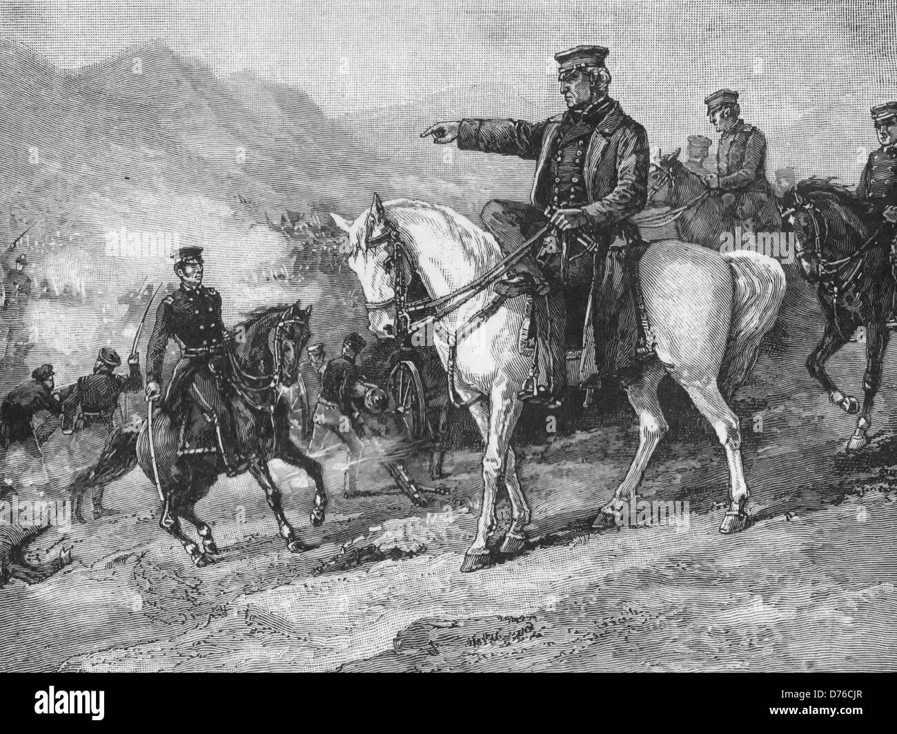 General Taylor an der Schlacht von Buena Vista während des mexikanischen Krieges USA Stockfoto