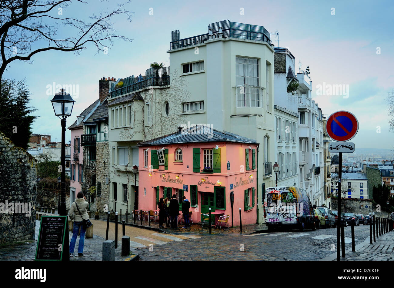 Außenseite des La Maison Rose Restaurant Montmartre Paris Stockfoto