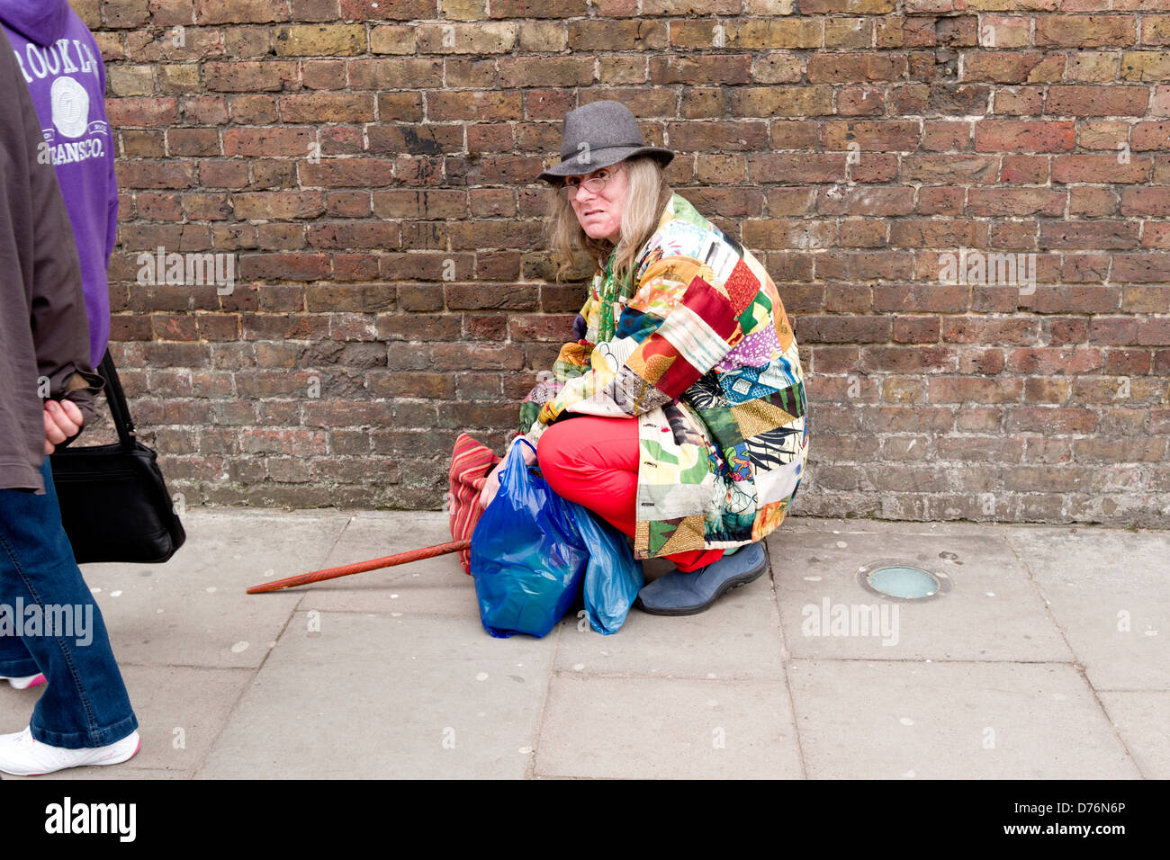 Unglücklich Hippie. Stockfoto