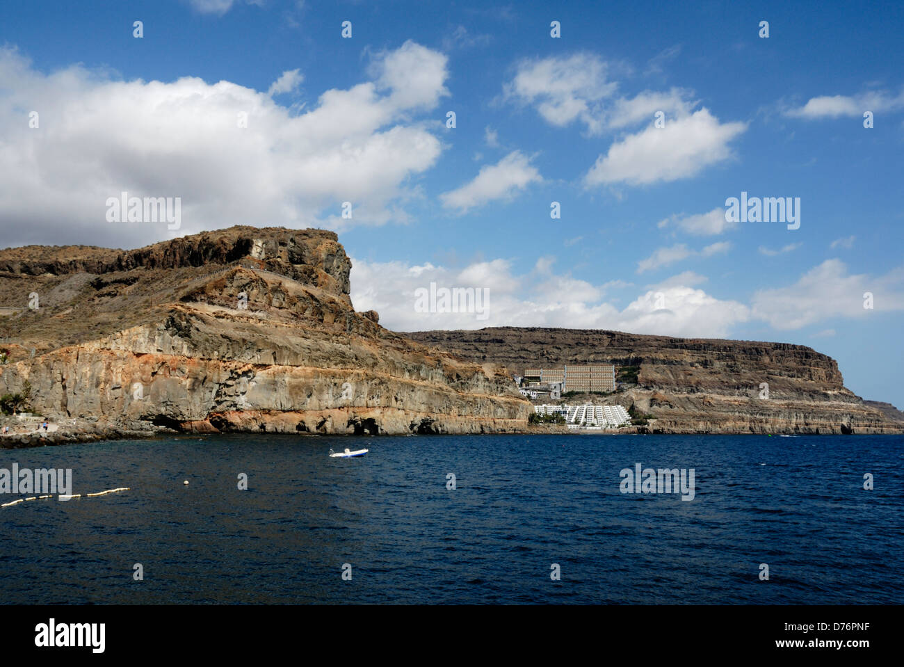 Gran Canaria, südlich der Insel mit Ferienwohnungen in Sicht kommen Stockfoto