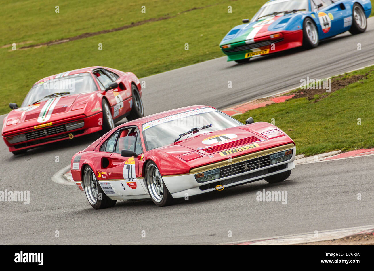 1987 Ferrari 328 GTB mit Fahrer Tim Walker am Meeting 2013 CSCC Snetterton, Norfolk, Großbritannien. Stockfoto